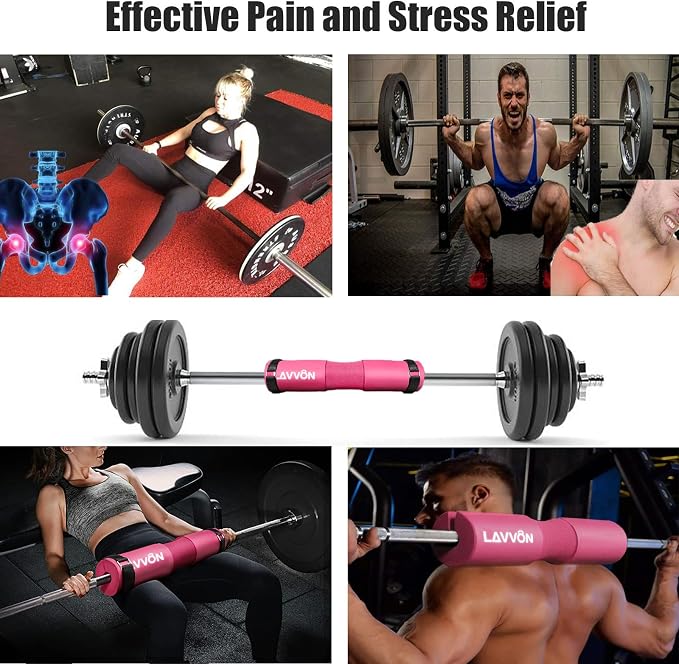 Barbell Pad Set - Hip Thrusts Pads for Squat&Lunges/Bench Press Bar Padding | Standard Olympic Weight Bar Foam Pad,Gym Accessories for Women with Bar Bad -With Ankle Straps,Wrist Straps for Weightlifting