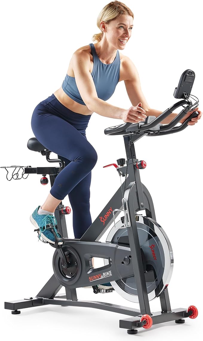 Sunny Health & Fitness Smart Indoor Cycling Exercise Bike for Home Cardio