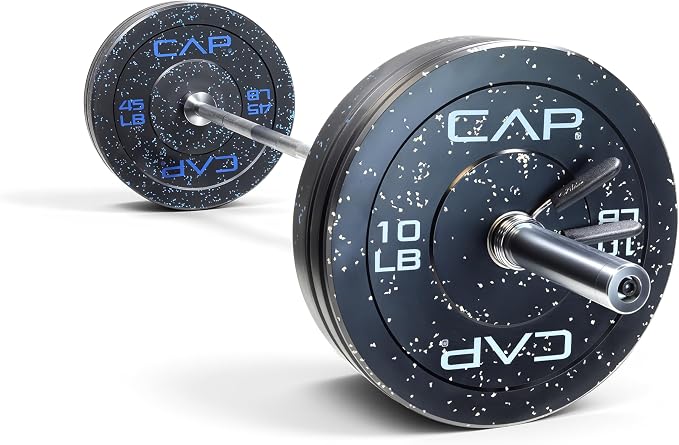 CAP Barbell Olympic Weight Set with 7ft Barbell & Bumper Plates | 160-370 lbs | Multiple Options