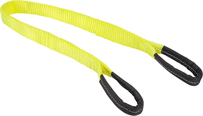 SmartStraps 2”x4’ Nylon Webbing Lifting Sling, Yellow (1pk) – 3,200lbs Vertical Lifting Capacity, 1,067lbs Safe Work Load – Safely Lift Heavy Loads – Dependable, Conforms to Loads