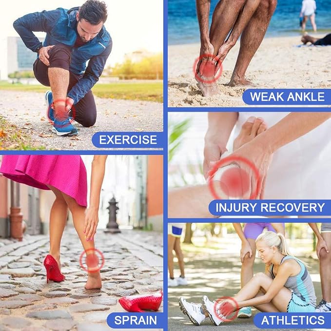 beister 1 Pair Ankle Support Breathable Neoprene Compression Ankle Brace for Men and Women, Elastic Sprain Foot Sleeve for Sports Protect, Arthritis, Plantar Fasciitis, Achilles tendonitis, Recovery