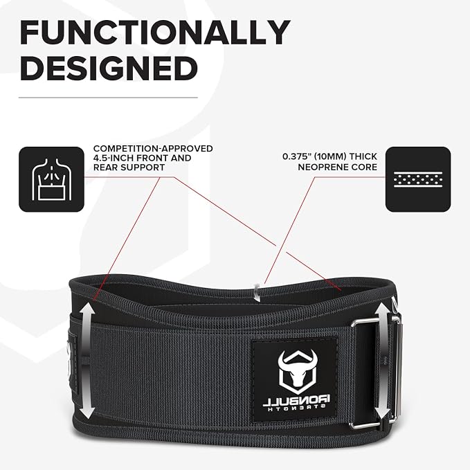 Weight Lifting Belt for Men and Women - Great for Squats, Deadlift, Lunge, Exercises and Training - Best for Olympic, Cross-Training and Bodybuilding Workout