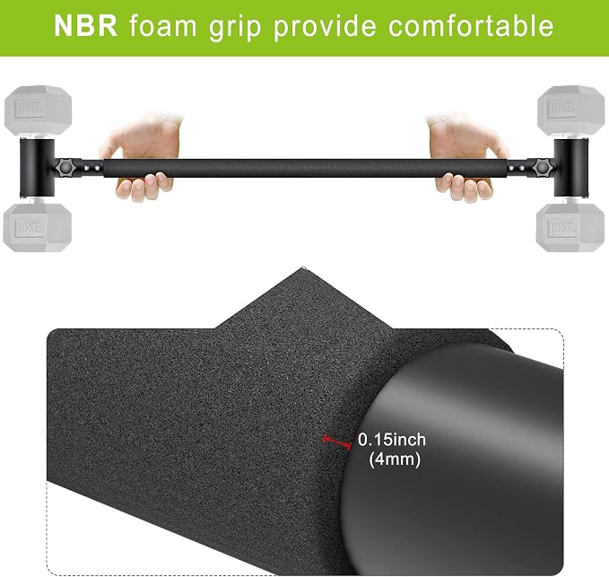 Kipika Adjustable Dumbbell to Barbell Converter - EZ Curling Bar Adapter - Versatile Weightlifting Equipment for Home Gym
