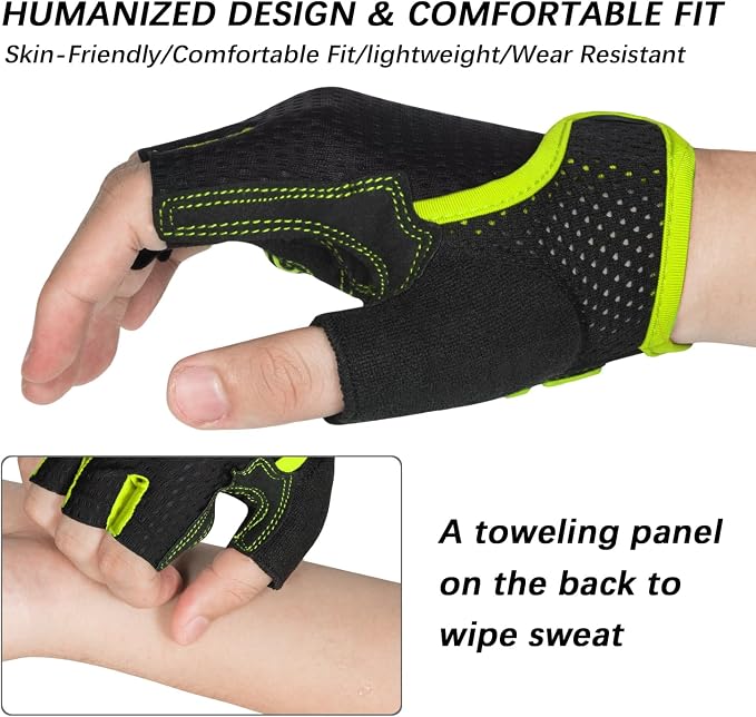 Cycling Gloves Bicycle Road Bike Gloves, Half Finger 5MM Gel | Biking Gloves for Men Women Gym workout exercise Motorcycle Hiking Rowing Outdoor Sports