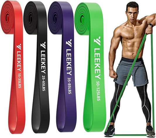 LEEKEY Pull Up Assistance Bands,Muit Levels Resistance Bands for Senior/Adults,Exercise Bands with Door Anchor, Strength Bands for Fitness Training, Physical Therapy,Home Gym Workouts