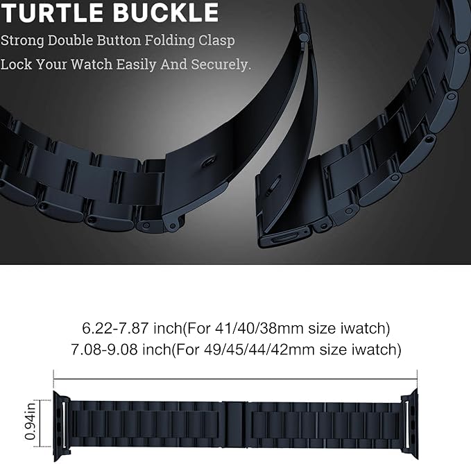 EPULY Metal Band Compatible with Apple Watch Bands for Men 42/44/45/46/49mm | Stainless Steel Strap Suitable for Business Setting & Everyday Wear, Fits iWatch Bands Series 11 10 9 8 7 6 5 4 SE/Ultra3 2 1