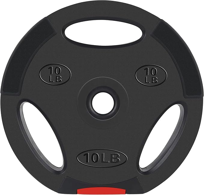 Signature Fitness Vinyl Standard Plate Weight Plate for Strength Training and Weightlifting, Multiple Sizes
