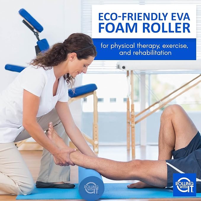 Rolling With It High Density Foam Roller for Physical Therapy | High-density EVA foam, Firm core with smooth surface, Keeps its shape, For back, legs & IT band, Deep tissue muscle recovery