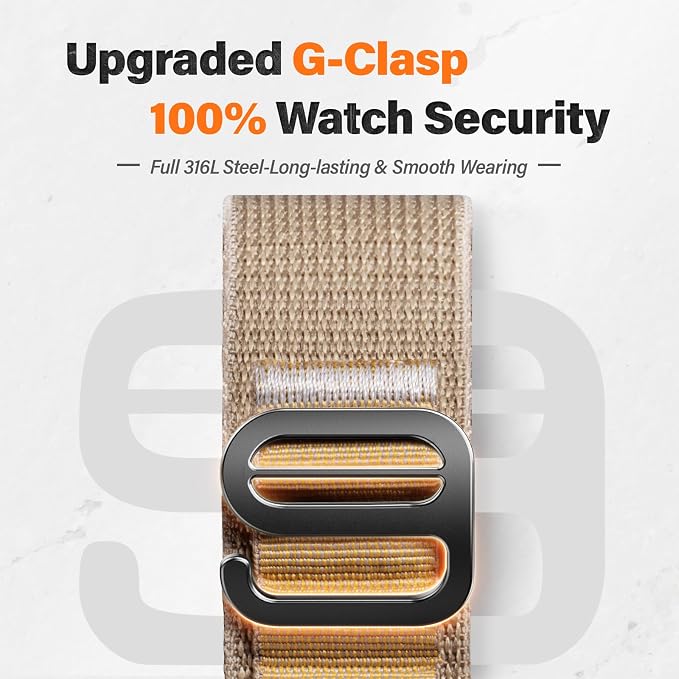 Alpine Loop Nylon Watch Band Compatible with Garmin Fenix 5/6/7/8 47mm, Quickfit 22mm Rugged Watch Bands for Garmin Epix Gen 2/Fenix 8 Pro 47mm/7 Pro/6 Pro/5 Plus/Forerunner 935/S62