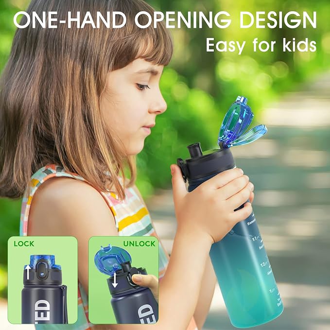 Sahara Sailor Water Bottle 17oz, Durable and Leakproof Water Bottles Motivational with Time Marker, Tritan, BPA Free, Wide Mouth with Easy Clean Brush for Gym, Travel, Home, School, Office (1 Bottle) | Bpa Free, Leakproof Wide Mouth With Fast Flow Lid ...