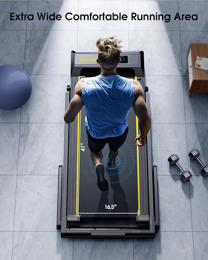 TOPUTURE Walking Pad Treadmill with 12% Incline, 4 in 1 Foldable Treadmill with Handle Bar for Home/Office, Under Desk Treadmills Portable Folding Walking Pad with App & Bluetooth Speaker, 0.6-10MPH