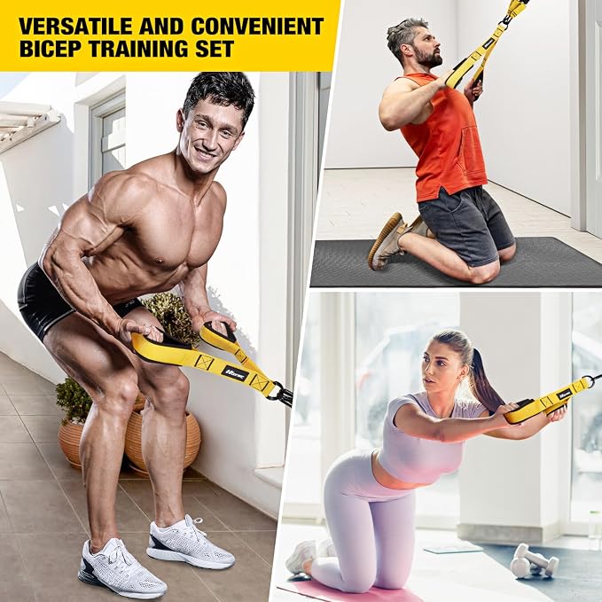 HOXWC Resistance Bands with Handles, Exercise Bands with Door Anchor for Working Out, Home Gym Workout Equipment for Push Downs, Tricep, Biceps, Arms, Back, Chest, Abs, Shoulder Training