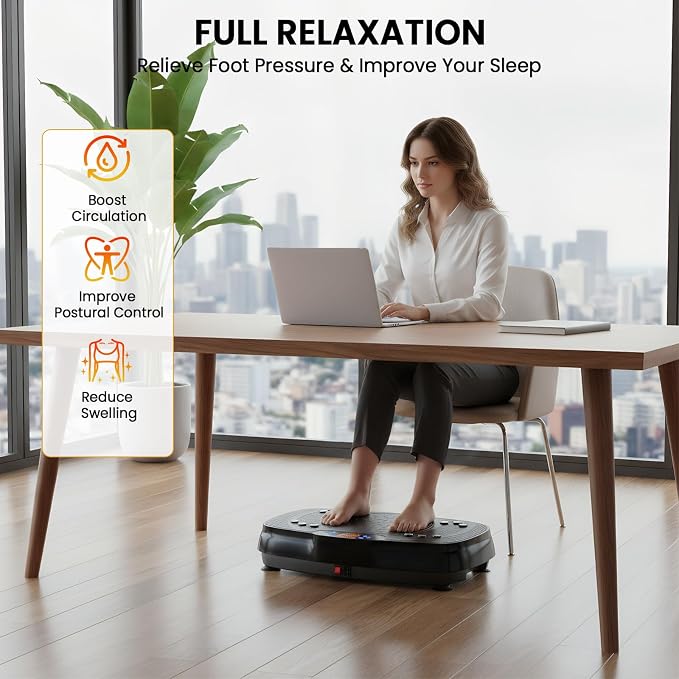 Vibration Plate Exercise Machine: TISSCARE Vibrating Plates for Weight Loss and Lymphatic Drainage, 400lbs Shake Plate Whole Body Workout Platform for Home Fitness Fat Burner Gifts