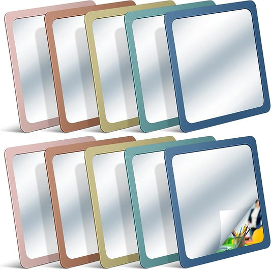 10 Pcs Small Mirrors for Craft 6 x 6 Mirror for Kid,Gray Colors | Shatterproof Mirrors in Bulk for Kids for Baby School Classroom Craft Chick Bird Brooders Grow out Pens