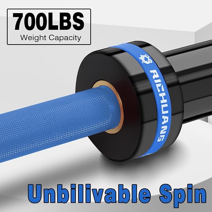 7ft Olympic Barbell 28mm 45lb – 500/700/1000LB Bar for Home Gym | Ceramic coated steel. Smooth spinning sleeves. Fits 2" plates. For snatch, clean and jerk, squats, deadlifts, bench press.