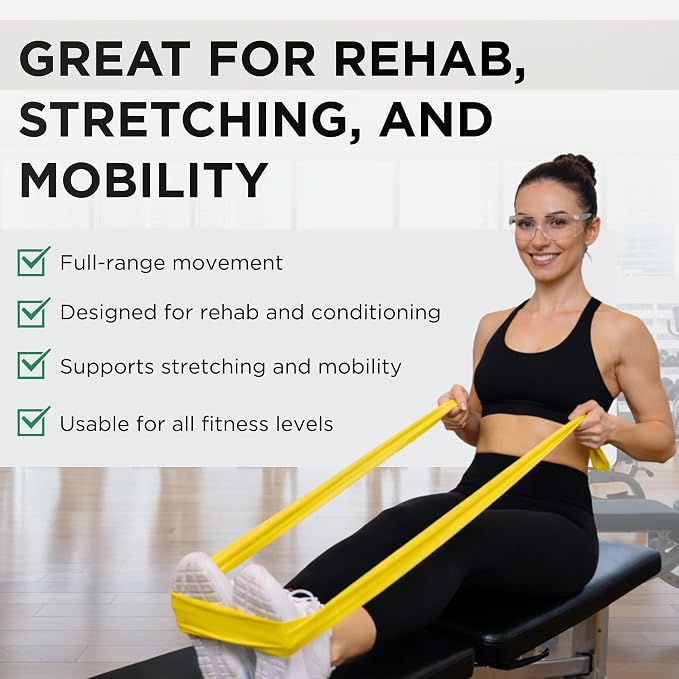 THERABAND Resistance Bands Set, Elastic Bands for Exercise & Physical Therapy, Strength Training for Upper & Lower Body Fitness