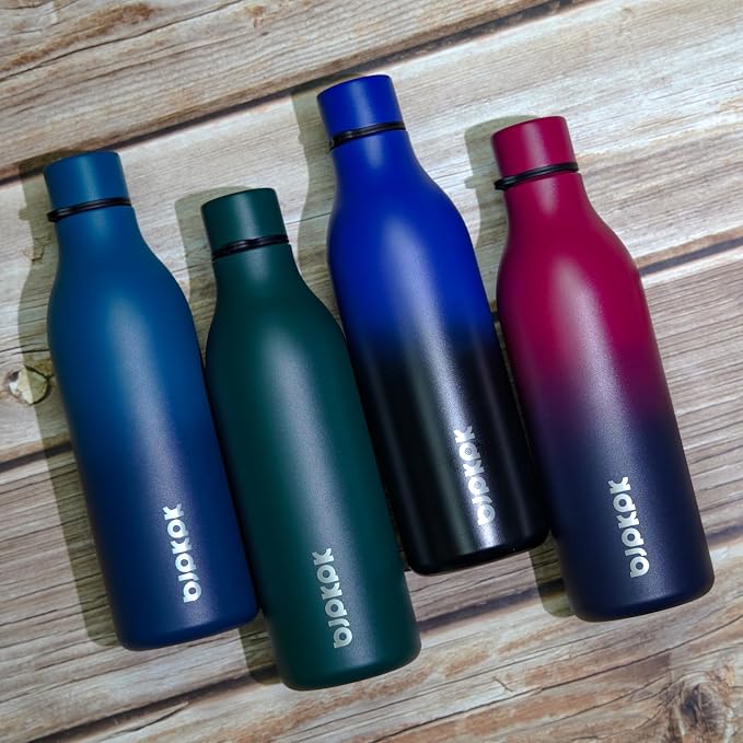 BJPKPK 25oz Insulated Water Bottle, Stainless Steel Bottle with Carry Strap | Keep Cold & Hot Vacuum Insulation, Leak-Proof BPA-Free Design, Slim Bottle Fits Most Cup Holders for Gym, Office & Travel