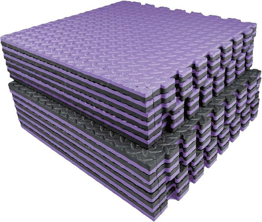 AIRHOP Upgraded 0.79" Extra Thick 48 Sq Ft High-Density Eva Foam Exercise Gym Mats, 12 Pcs Large Interlocking Puzzle Floor Tiles (24"x24") for Home Gym