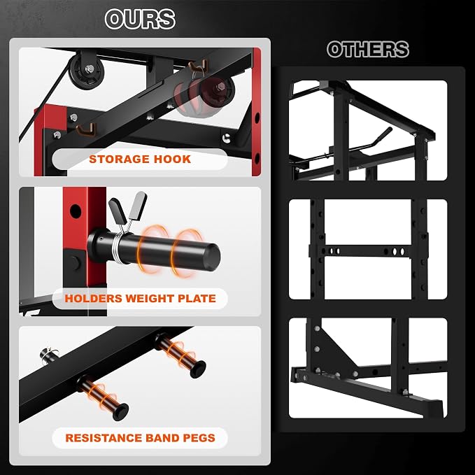 JELENS S21 Power Cage, Multi-Function Power Rack with Adjustable Cable Crossover System, 2000LBS Squat Rack for Home Gym with More Training Attachments
