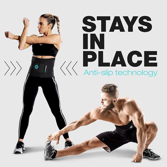 Premium Waist Trimmer & Trainer Belt for Men and Women - Sweat-Enhancing Slimming Wrap for Stomach, Adjustable Fit