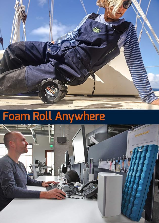 Brazyn Morph Foam Roller: Collapsible Travel Foam Roller for Back Pain Relief, Workout Muscle Recovery, Back Massager, Deep Tissue Leg Massage, Back Cracker (Sunset Orange, Traditional)