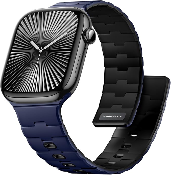 Bandletic Magnetic Silicone Watchband Compatible with All Apple Watch | Strong Magnet Sport Strap for iWatch Ultra 49mm Series 11-1 SE 46mm 45mm 44mm 42mm 41mm 40mm 38mm, Ideal for Men Women