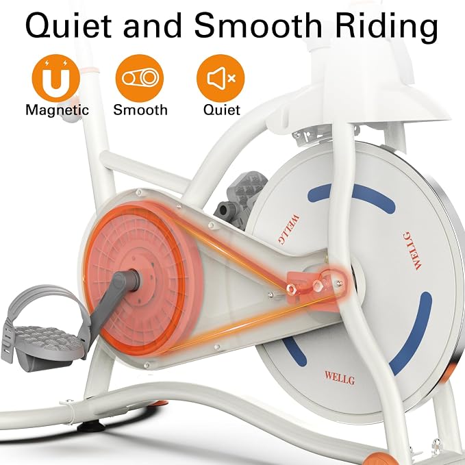 Exercise Bike Indoor Cycling Bike with Digital Display, Heart Rate Sensors, Phone Mount, 265 LBS Weight Capacity