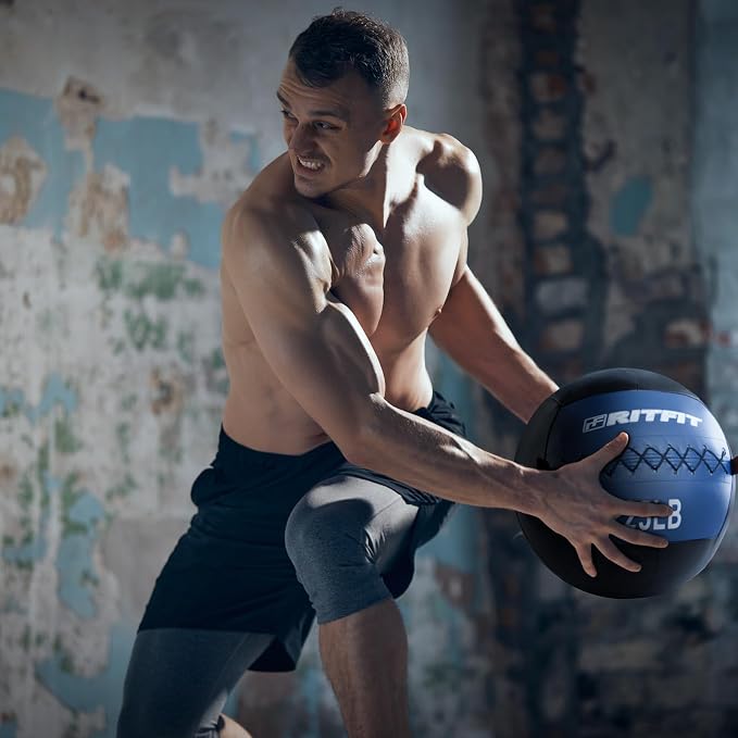 RitFit Soft Medicine Ball for Strength and Conditioning Workouts | Wall Ball Soft Shell for Strength & Conditioning, Cross Training