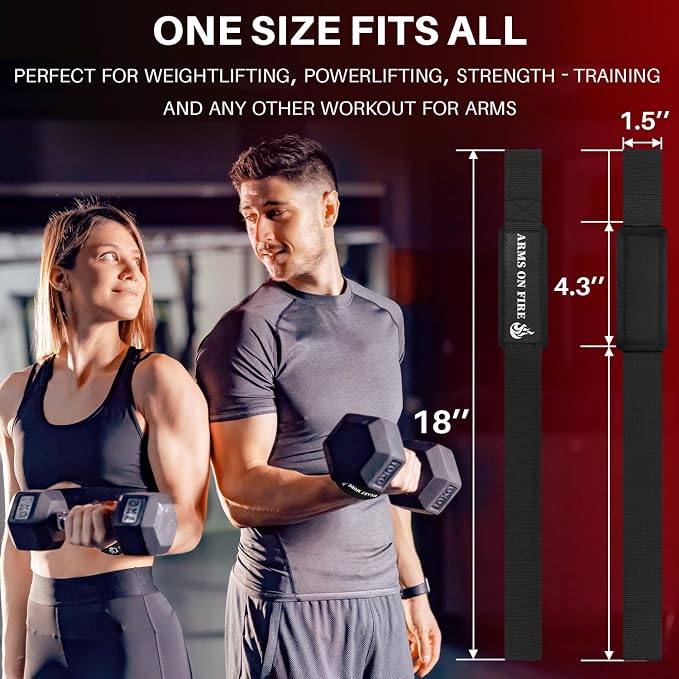 TECEUM Neoprene Padded Cotton Lifting Straps for Weightlifting, 1 Pair
