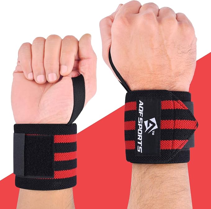 AQF Wrist Wraps for Weightlifting & Powerlifting, 18" USPA Approved (Pair)
