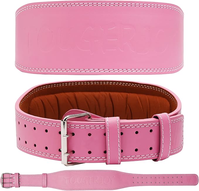 Women's Weight Lifting Belt 4 Inch Wide, Gym Powerlifting Belt for Women with Padded Lumbar Support, Adjustable Fitness Belt for Deadlift, Squats, Cross Training & Workout