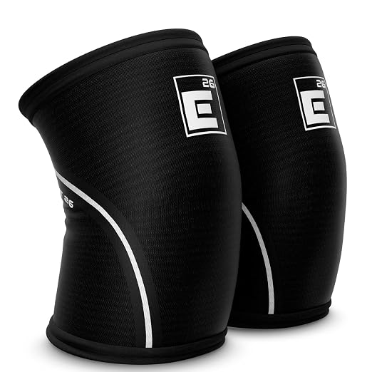 Element 26 Knee Sleeves for Weight Lifting with Gym Bag (XL, Black) | 6mm Neoprene Support for Powerlifting, CrossFitting, Squats, Deadlifts, 7mm Compression, Non-Slip, Men & Women, Sold As Pair