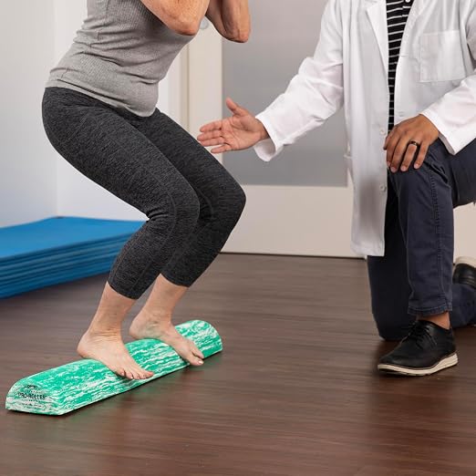OPTP PRO-ROLLER Standard Density Foam Roller – Half-Round, Green, 36" x 3" | Standard density foam roller for physical therapy, Pilates, yoga foam roll exercises, and muscle recovery, Half-round