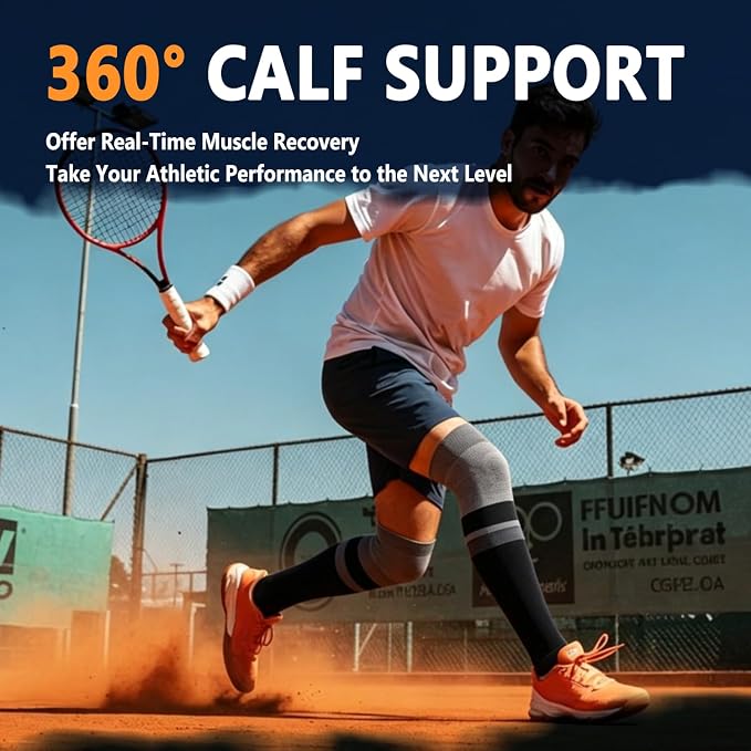 CTHH Calf Compression Sleeve for Men & Women Footless Compression Socks | 3 Pairs Graduated Compression Leg Sleeve Support for Shin Splints Pain Relief Running Flying Cycling Fitness Nurse