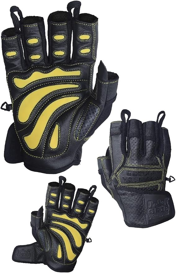 Elite Leather Gym Gloves – Grip & Comfort Design for Weightlifting, Powerlifting, Bodybuilding & Strength Training Workouts for Men & Women