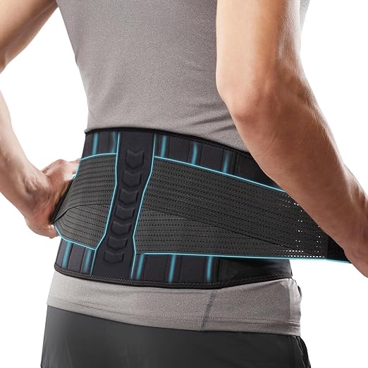 Comforband Copper-Infused Back Support Brace – Lightweight Lumbar Belt with 6 Supportive Stays for Lower Back Pain Relief, Muscle Spasms, Strains, Arthritis, and Sciatica – for Men and Women (Large)