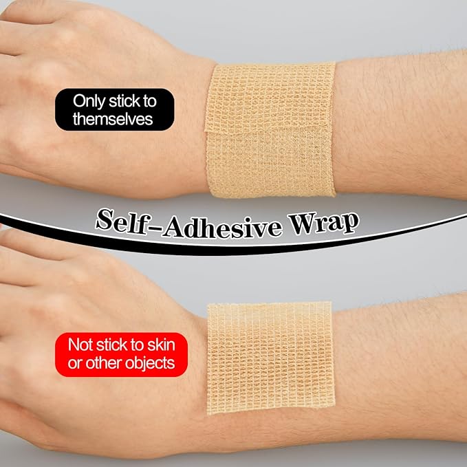 6pcs 2in Self Adhesive Bandage Wraps, 12 Colors, 5 Yard Wraps for Sports