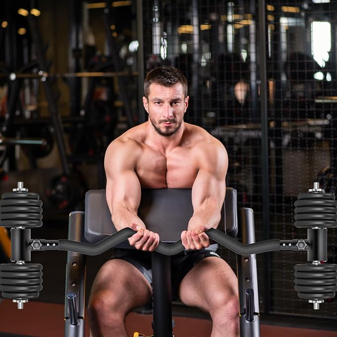 Kipika Adjustable Dumbbell to Barbell Converter - EZ Curling Bar Adapter - Versatile Weightlifting Equipment for Home Gym