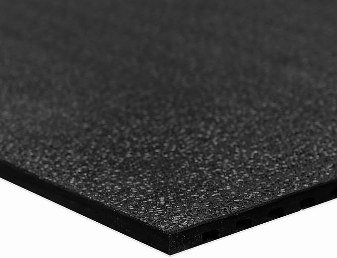 PAR-MSI Heavy Duty Gym Flooring Mat - 3.5' x 6' x 3/4" Thick Rubber Mat - Solid Black - Ideal for Home Gyms, Commercial Fitness Centers, Workouts, and More