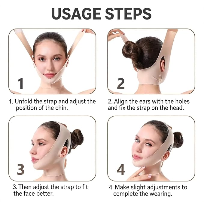 Chin Strap for Sleeping,V Line Face Lift Belt Sleep Wearable,Double Chin Remover Jawline Sculptor,Anti Sagging Facial Contouring