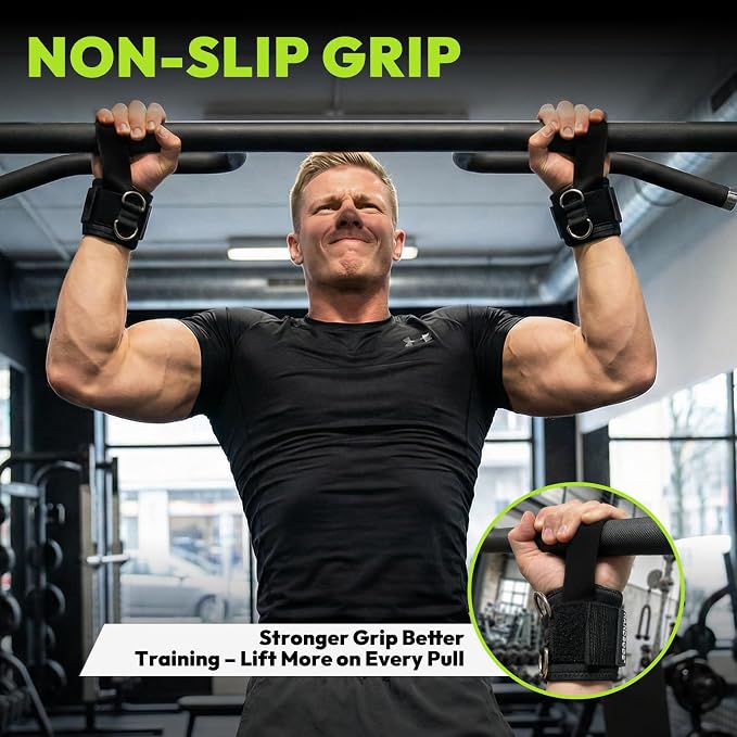 HANDBODE Lifting Straps, Double D-Ring Wrist Wraps for Gym | Nylon And Cowhide Options, 2 PCS, Cuffed Design, Extra-Long Profile, Deadlifts, Pull-Ups, Rows, Cable Training, Bodybuilding