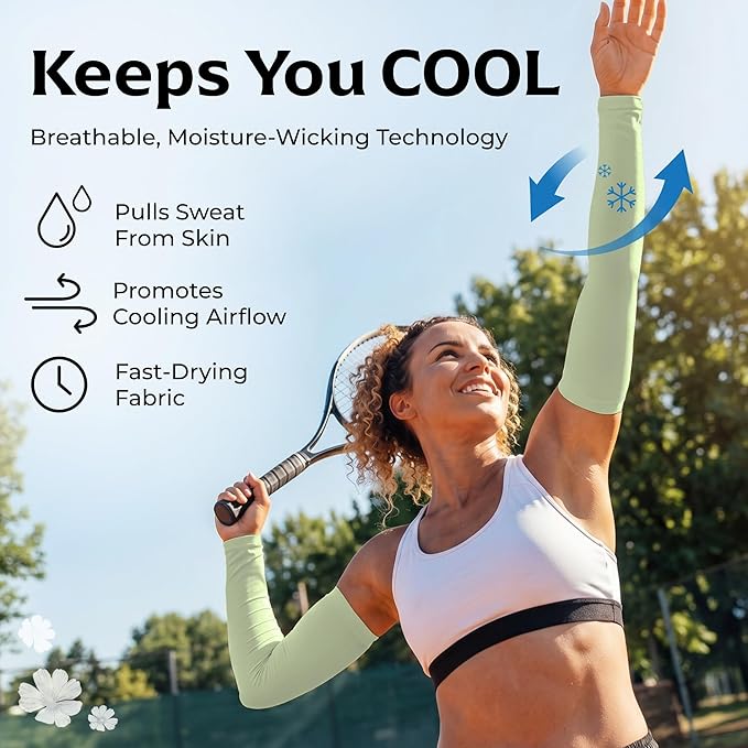 SportsTrail Cooling Arm Sleeves for Men & Women – Breathable, UV Sun Protection, Sports Arm Sleeves for Women, Men & Youth