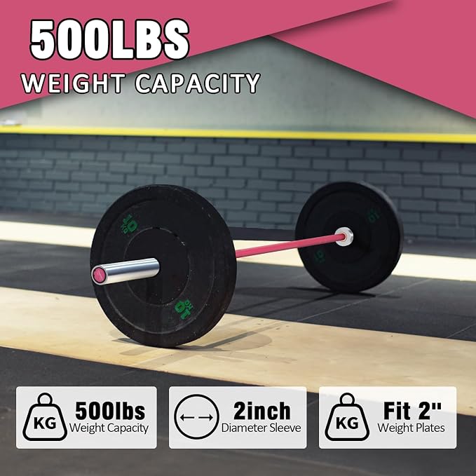 PROOFGOLD 6.6ft Olympic Barbell Bar,35Lb(15kg) Womens Barbell,Bench Press Bar for Squats and Deadlifts,2 Inch Olympic Weight Bar for Home Gym,500LB/700LB