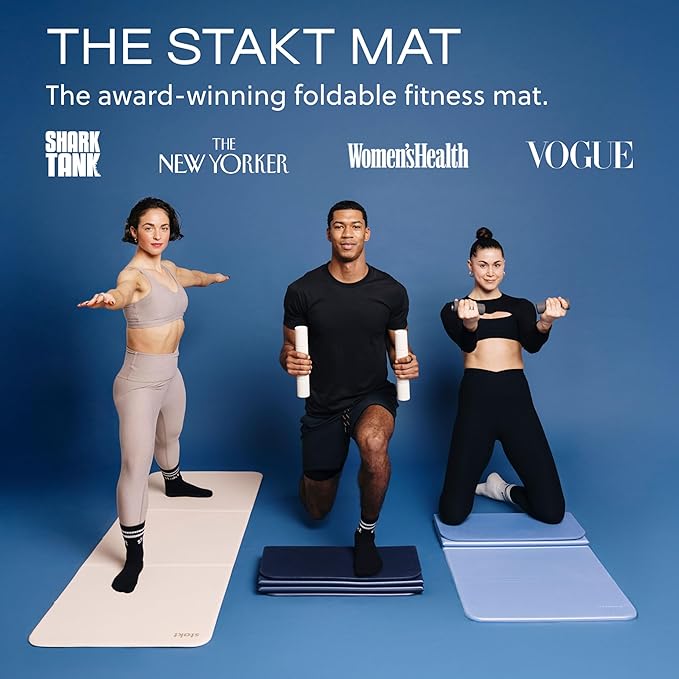 Stakt The Original Foldable Yoga Mat - Non-Slip | Premium foldable exercise & workout mat with non-slip surface, portable for studio or home use, as seen on Shark Tank