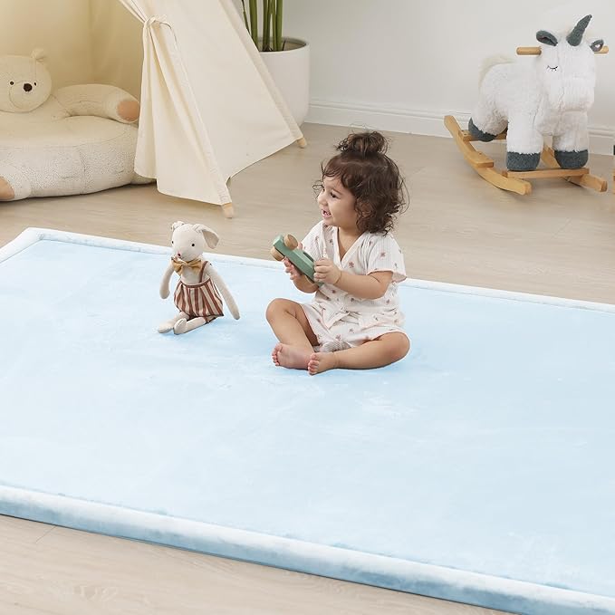 1.5" Thick Baby Play Mat for Floor,71x79 Large Memory Foam Tummy Time Mat | Ultra Soft Playmat for Baby,Tummy Time Foam Mats,Cushioned for Infant,Kids and Toddler Crawling,Easy Care