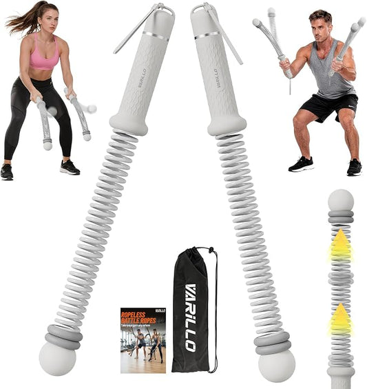 Ropeless Battle Ropes for Home Gym, Portable Cordless Weighted Battle Rope | Storage Bag, Weighted Battle Rope for High Calorie Burn, Men & Women Fitness Equipment, HIIT & Low-Impact Aerobic Training