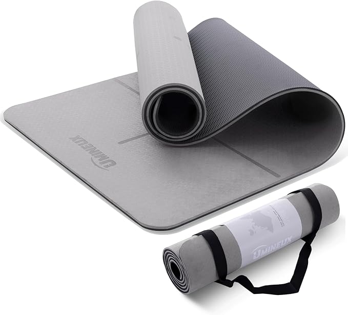 UMINEUX Yoga Mat Extra Thick 1/3'' & 2/5" Non Slip Yoga Mats for Women Eco Friendly TPE Fitness Exercise Mat with Carrying Sling & Storage Bag