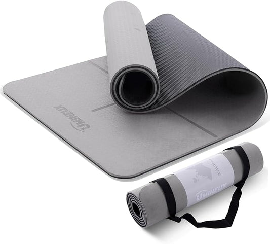 UMINEUX Yoga Mat Extra Thick 1/3'' & 2/5" Non Slip Yoga Mats for Women Eco Friendly TPE Fitness Exercise Mat with Carrying Sling & Storage Bag