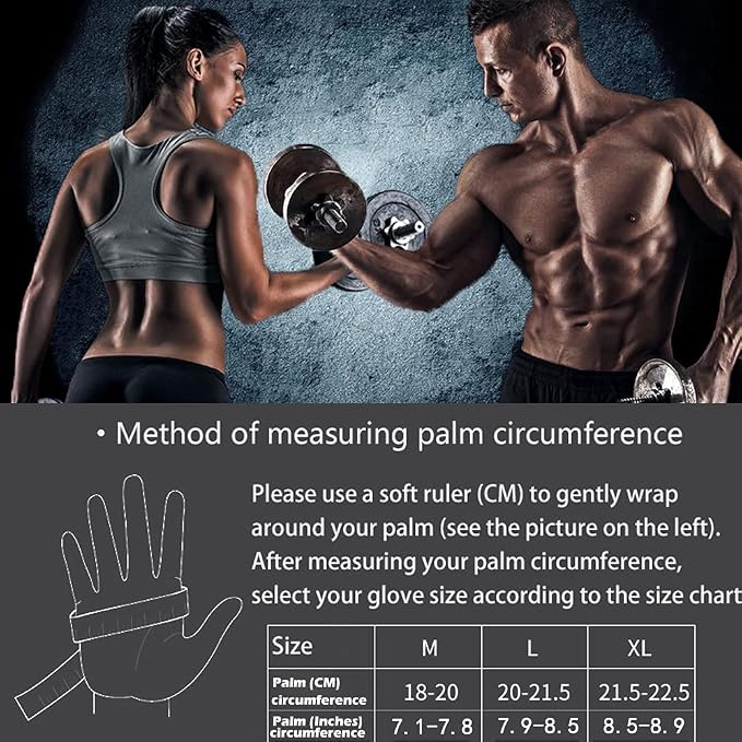 Workout Gloves for Men and Women, Breathable Lightweight Weight Lifting Gloves with Wrist Wrap Support, Excellent Grip Full Palm Protection for Weightlifting Fitness Training Climbing Gym