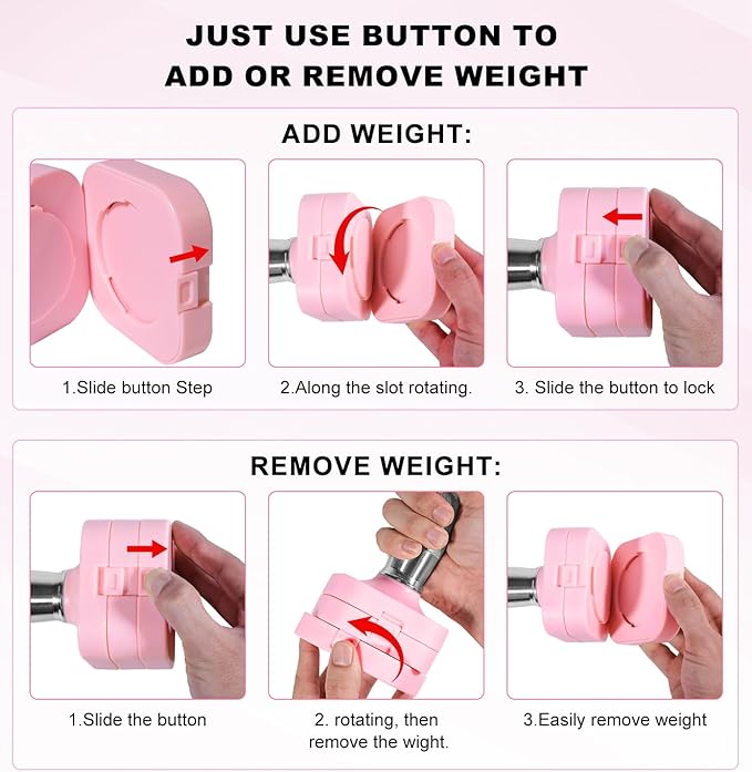 Adjustable Dumbbell Set for Women Men 7.5LB/10LB/15LB/20LB/25LB Each | Dumbbells Set of 2, Free Weight Set at Home Gym, Hand Weights with Locking/Metal Handle for Exercise Muscle Toning Rehab
